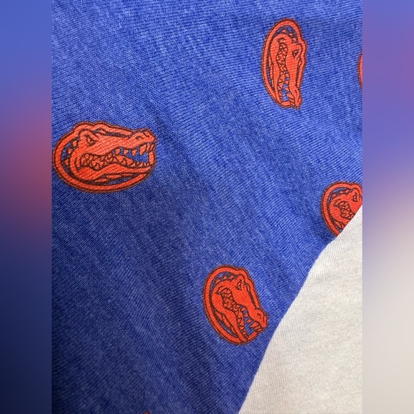 Florida Gators Veer Pattern Tri-Blend 3/4-Sleeve Raglan T-Shirt - Cream/Royal - Picture 4 of 7